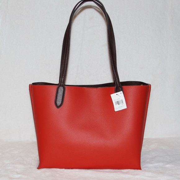 NWT COACH Willow Tote Red Leather Shoulder Bag Purse - Picture 4 of 6